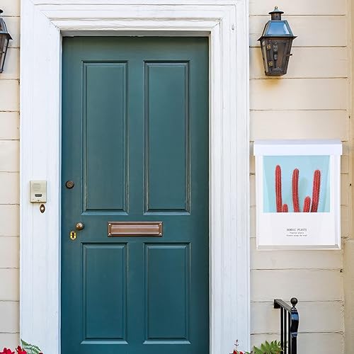 Miniatura 5 de Soporte para folletos al aire libre con tapa, acrílico para montaje en pared, con tapa blanca de cierre automático, impermeable, transparente,