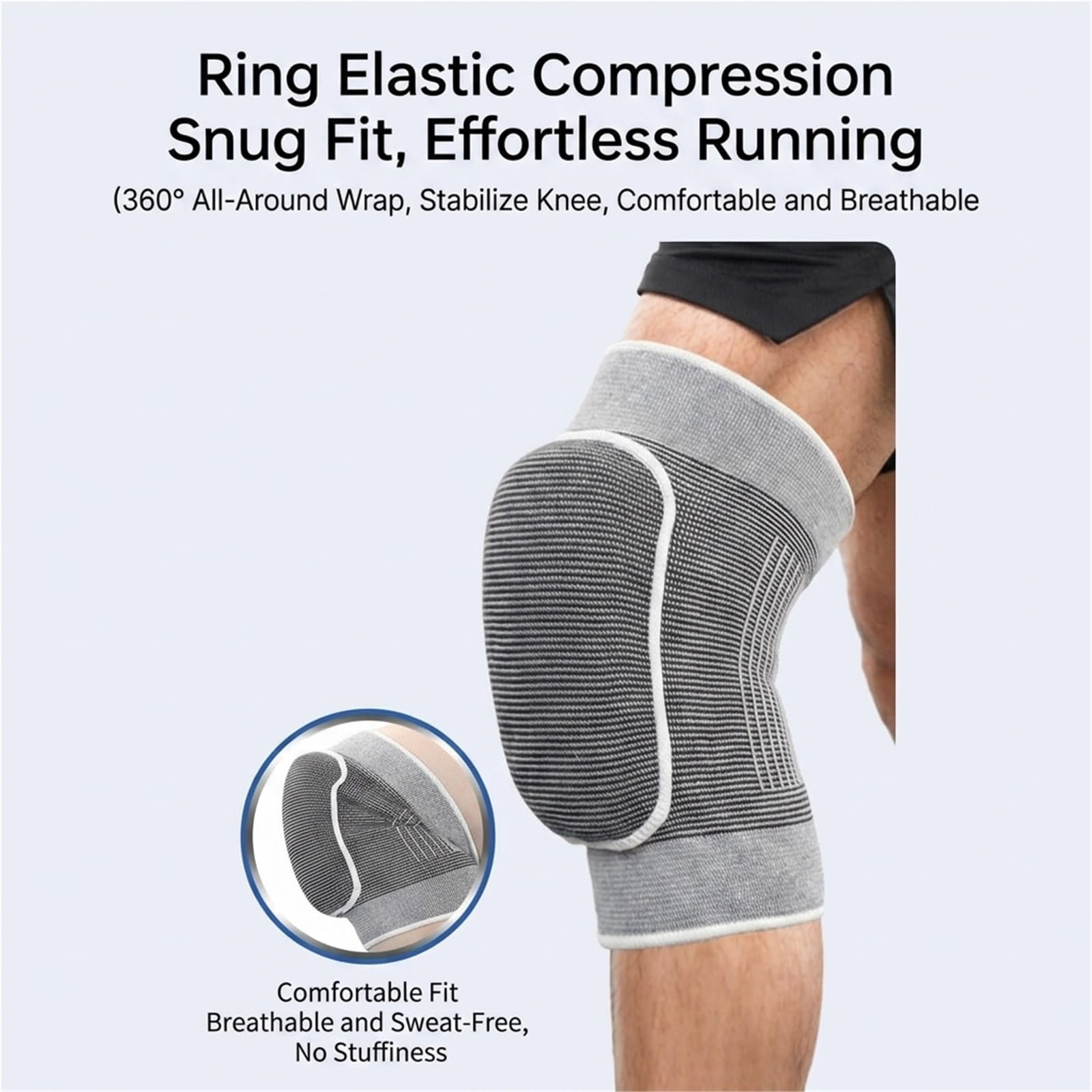 Genérico Rodilleras de Esponja para Voleibol, Baile y fútbol, Rodilleras Acolchadas Suaves y Transpirables para Deportes como Correr, Ciclismo y Baloncesto, Mangas Protectoras (Gris) (Gris)