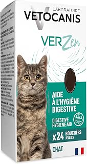 Vetocanis - O Naturel - Purge Würmer für Katzen - Katzenleckereien mit Kieselgur und Kürbis, die auf Darmparasiten wirken - Katzenfutter - 24 Bites - 36 g