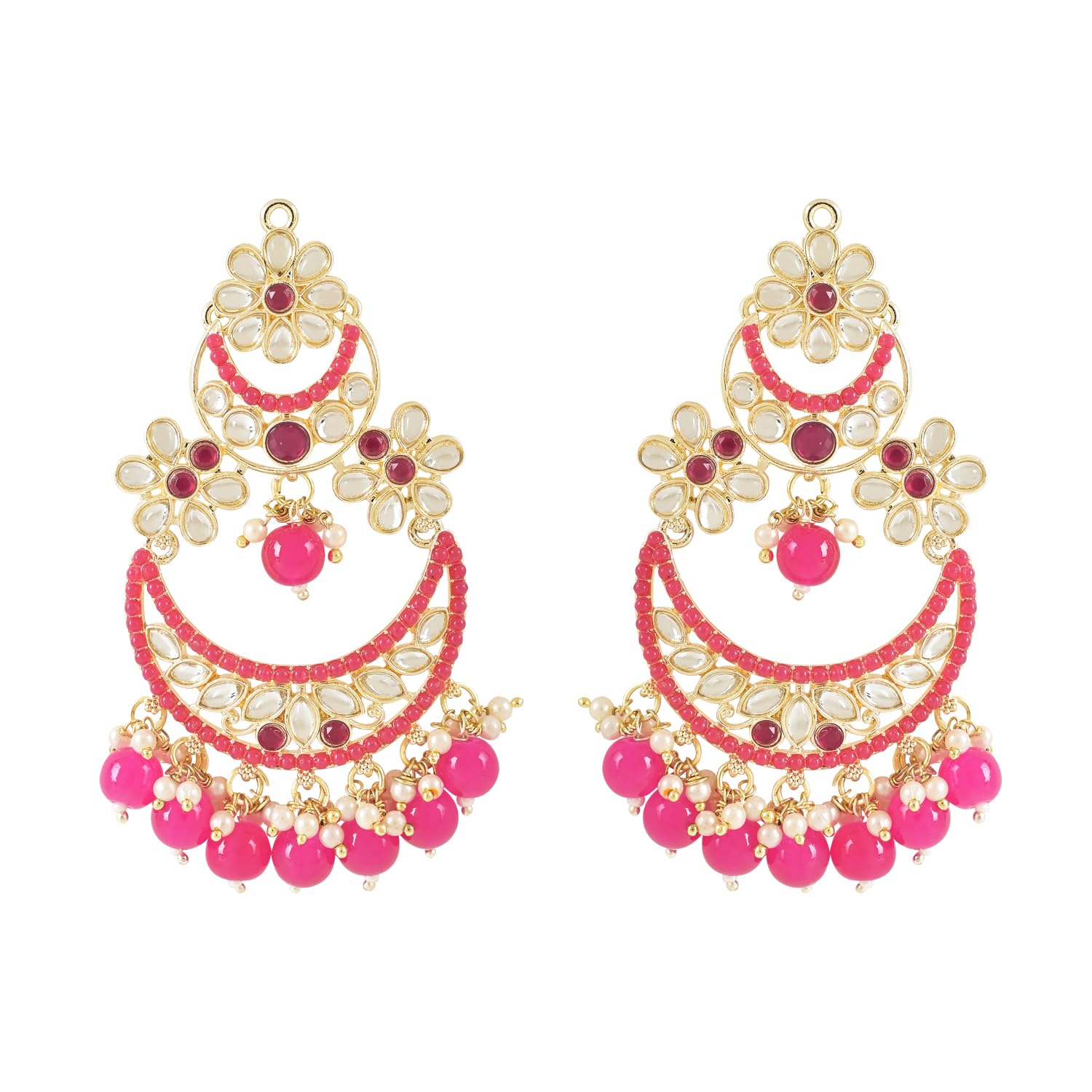I Jewels Gold Plated Traditional Handcrafted Pearl Kundan Beaded Chandbali Earrings for Women/Girls (Style 2) (B0CLB34Q7M) Amazon Price History, Amazon Price Tracker