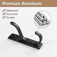 Vista 2 de pickpiff - Ganchos adhesivos de pared para abrigos - Colgador resistente de puerta, gancho de metal para colgar toalla, bolso, bata, mochila, Negro