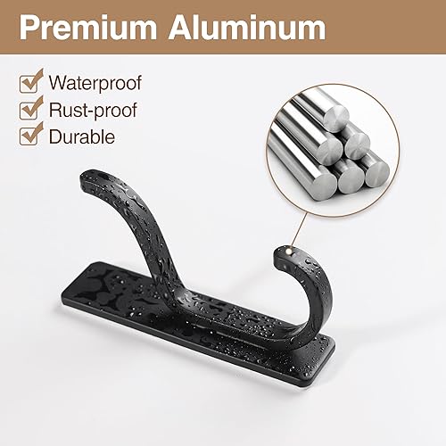 Miniatura 2 de pickpiff Ganchos adhesivos de pared para colgar, sujeción fuerte de 13 libras, colgador adhesivo para abrigo, toalla, bolso, bolsa, para pared,