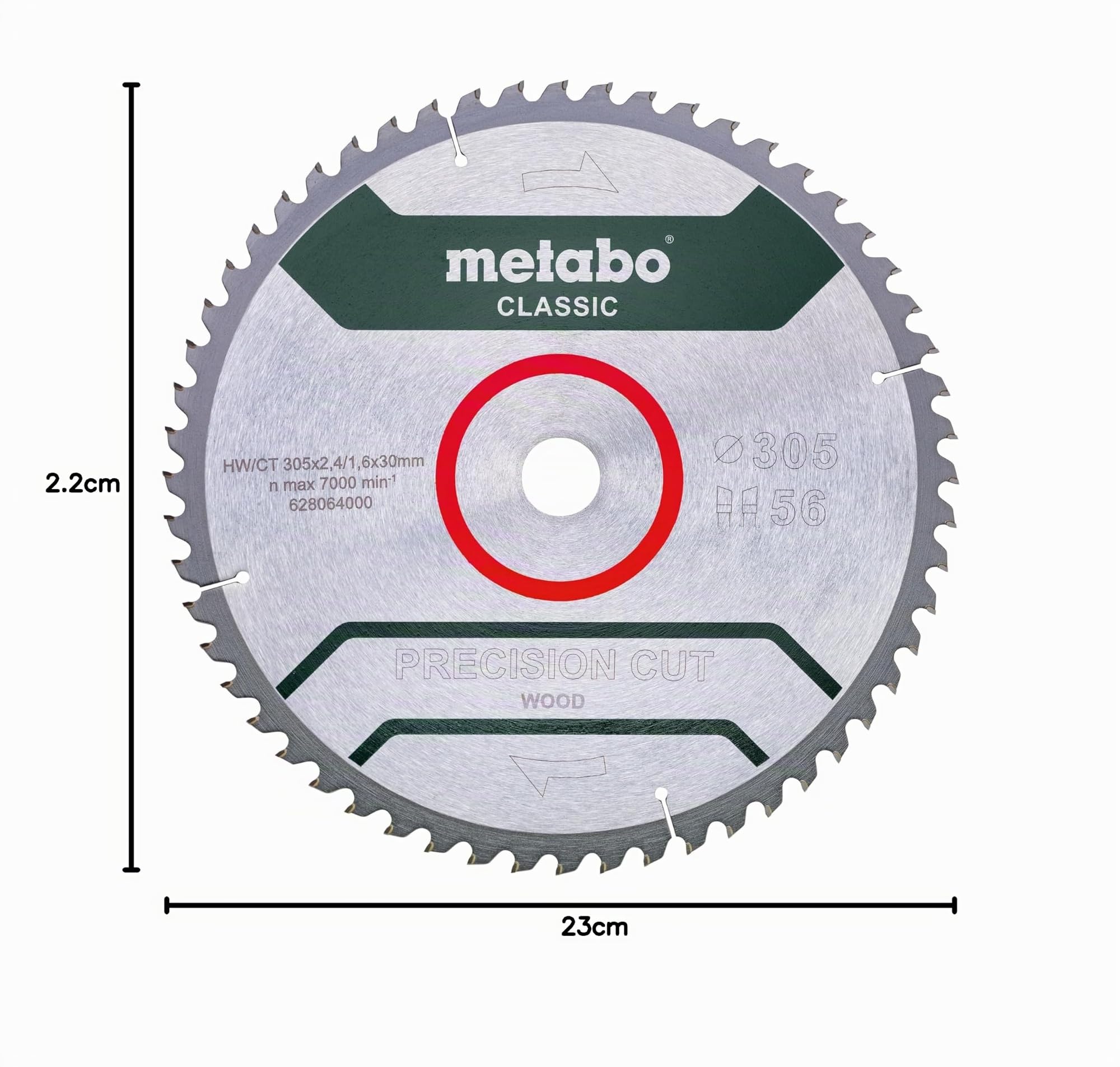 metabo Kreissägeblatt Precision Cut Holz 305x30, 56 Zähne, WZ 5° Negativ – Ansicht 6