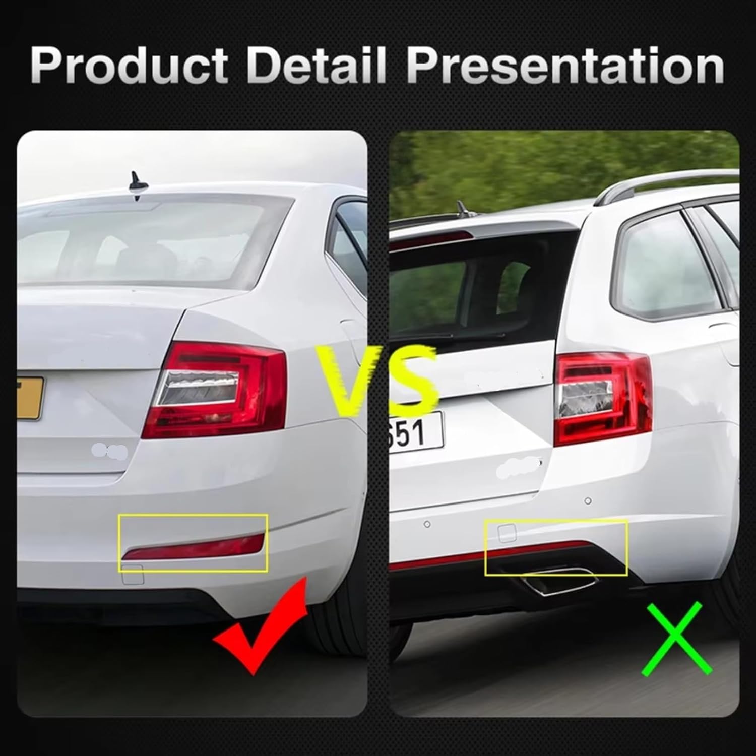 Rear Bumper Tailgate Reflector Compatible With Skoda For Octavia 5E A7 Sedan 2013 2014 2015 2016 2017 Car-Styling Rear Bumper Reflector Light 5E5945105 5E5945106