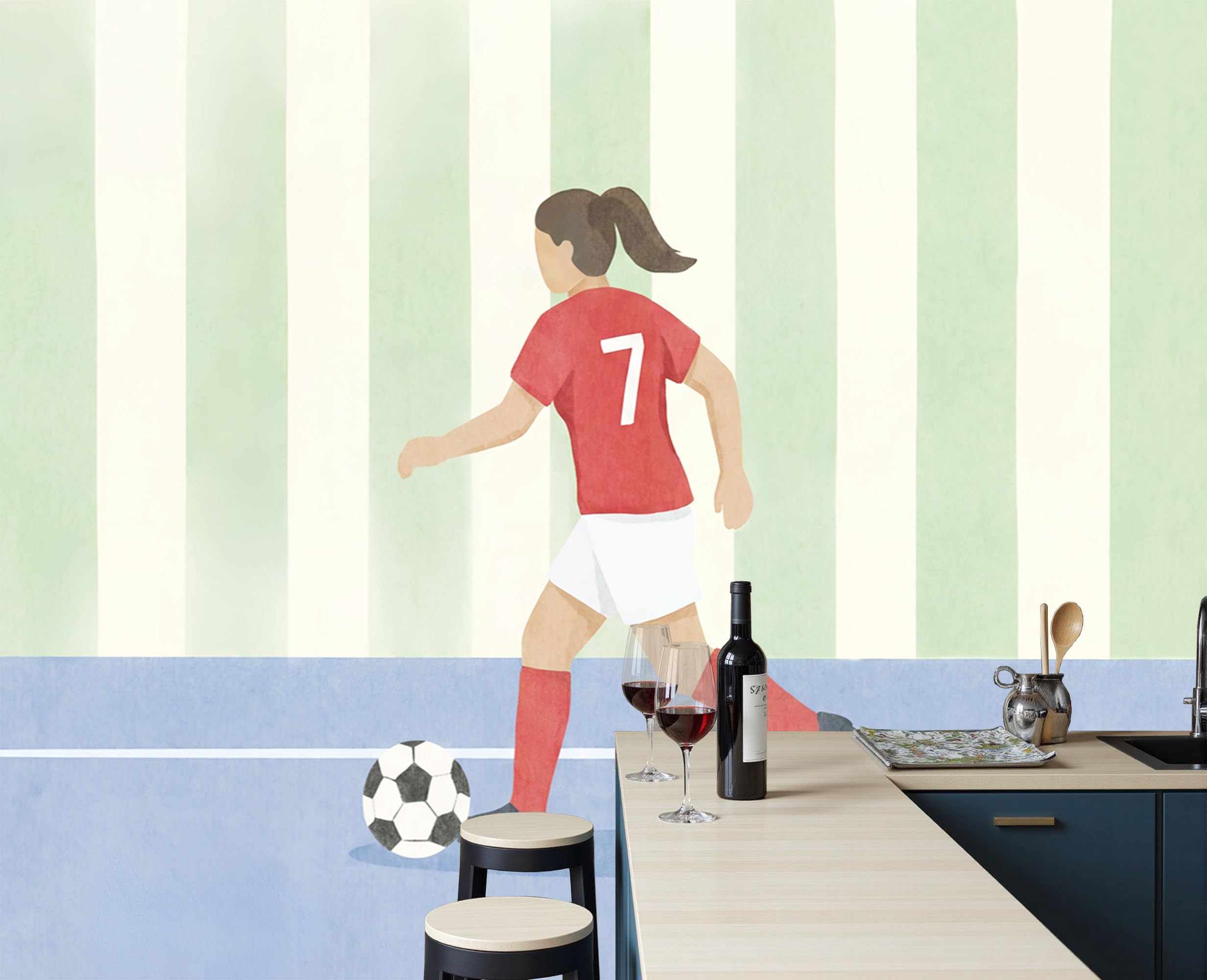 Papier peint panoramique football pour chambre enfant et salon