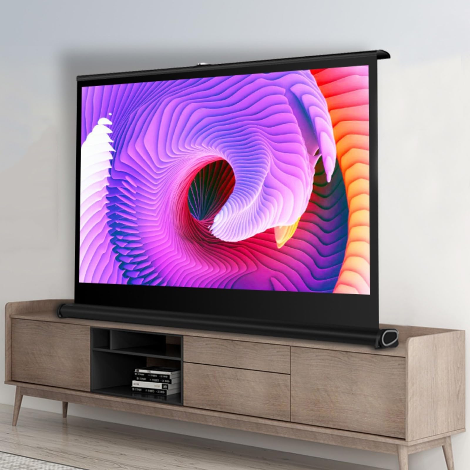 Portable Projector Screen Desktop Floor - Foldable For Indoor Home Theater - Wrinkle-Free Thickened Brackets For Backyard Cinema, Office Conference Meetings, School Presentations(16:9 30inch)