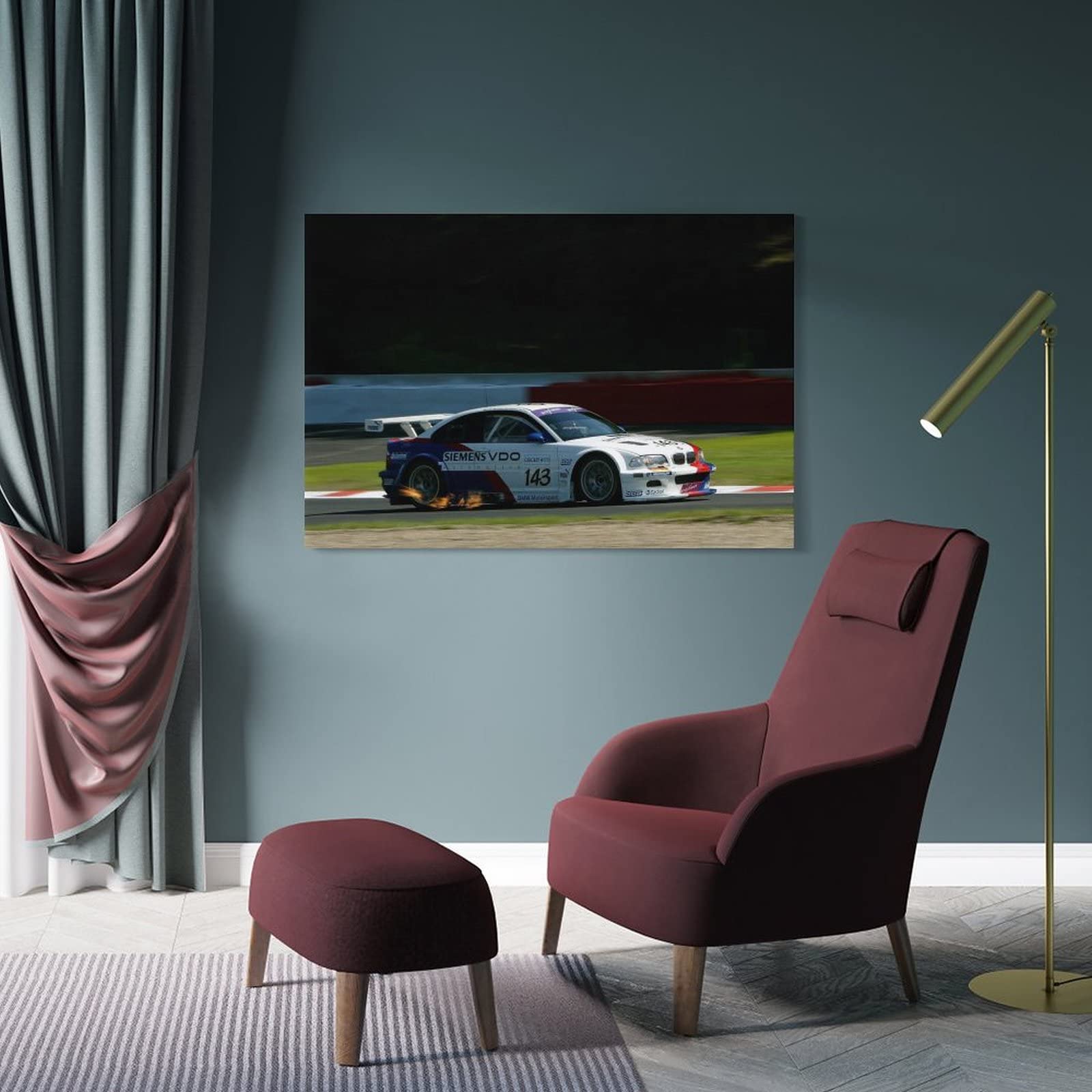 Poster per auto da corsa per BMW M3 GTR E46 Sport Car Supercar Poster Pittura Decorativa Tela Poster da Parete E Art Picture Print Moderna Famiglia Camera Da Letto Decor Poster