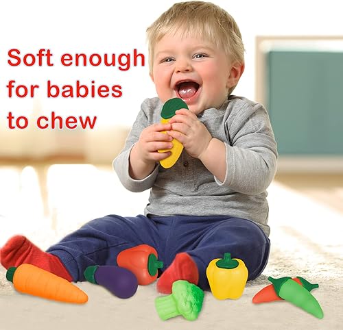 Miniatura 3 de Juego de comida de simulación, comida de juguete para niños pequeños, juego de cocina realista, verduras falsas, accesorios de cocina, juguete suave