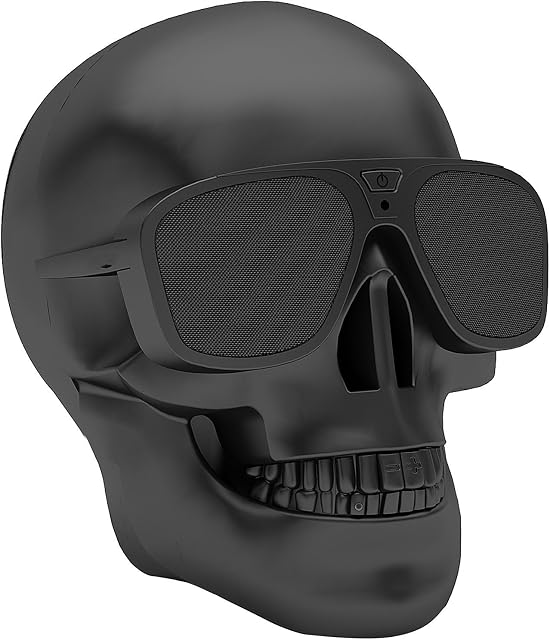 Wireless Speaker, Possec Bluetooth Skull Stereo Portable Speakers Support AUX for iPhone 7 Plus Android Smartphone Tablet PC Black