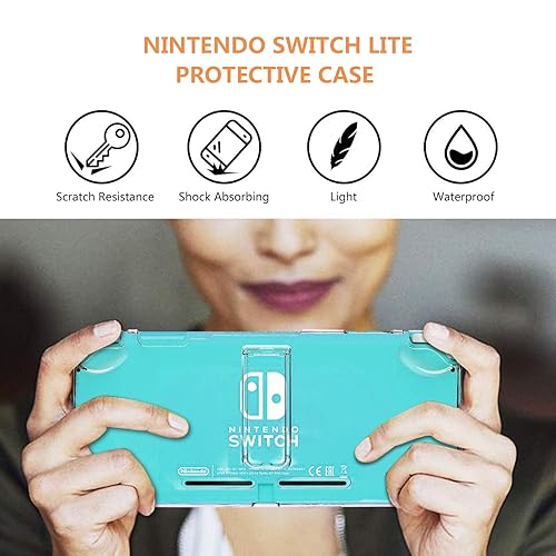 Miniatura 2 de Switch Accessories Kit 13in 1 for Nintendo Switch Lite with Hard Cover Case, Screen Protector Tempered Glass, Switch Joystick Caps Cleaning Wipe,
