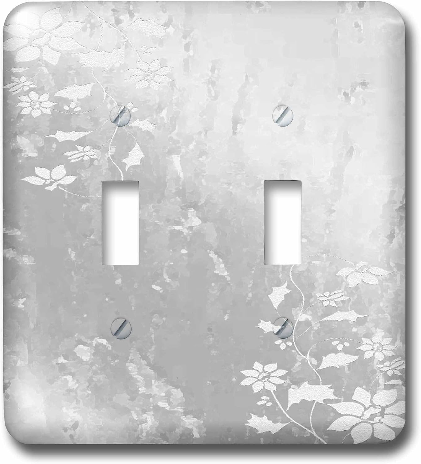 3dRose LLC lsp_40333_2 Flowers On Silver, Double Toggle Switch