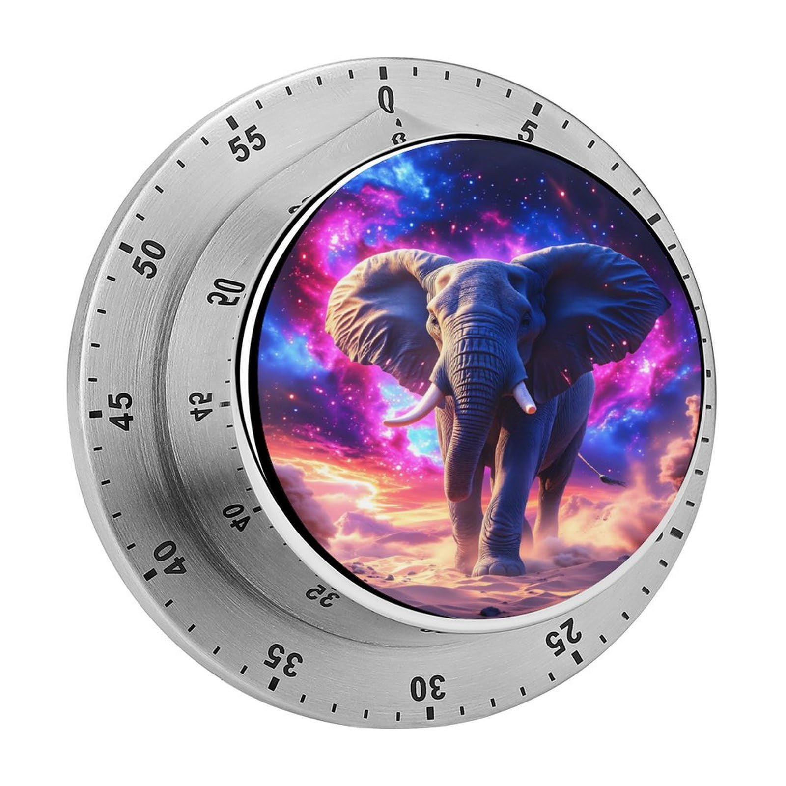 Galaxy Elephant 60 Minute Wind Up Timer,Visual Mechanical Magnetic Timer with Loud Alarm for Kitchen