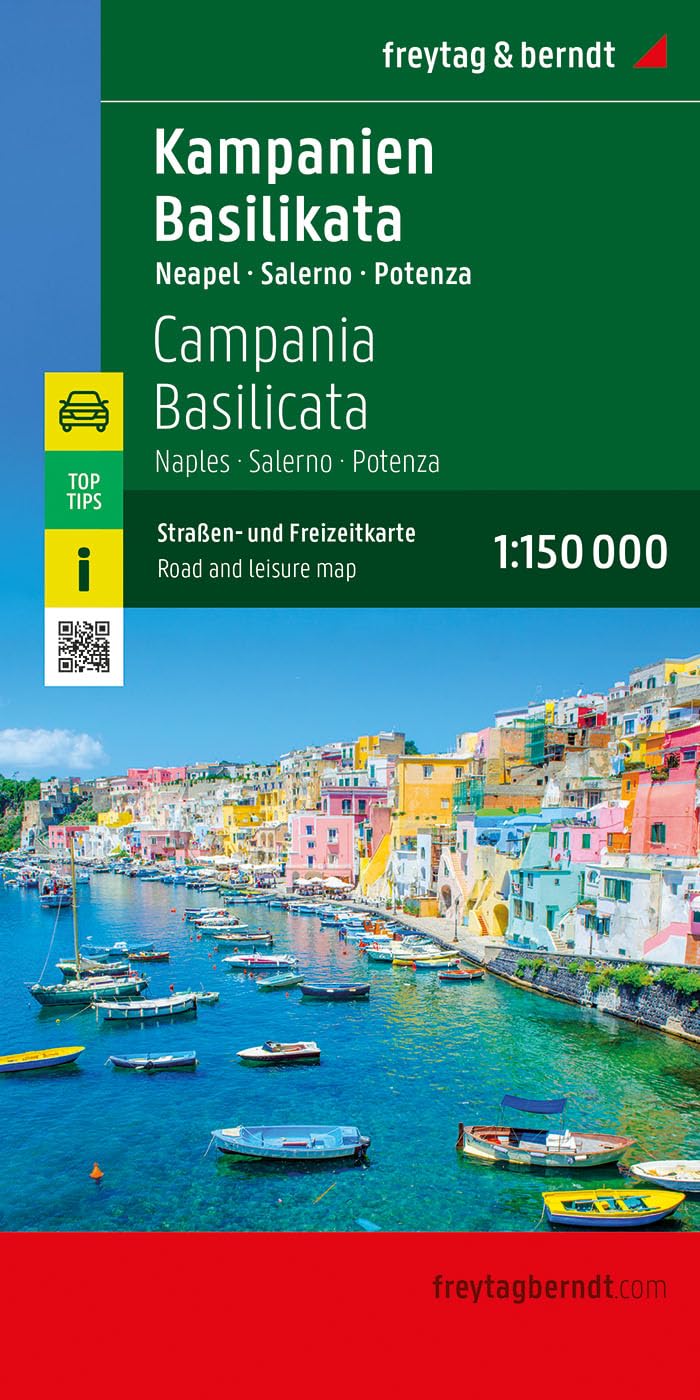 Campania Basilicata Road and Leisure Map (1:150,000 scale) - Naples - Salerno - Potenza