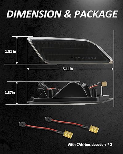Miniatura 5 de Bestview Luces LED de posición laterales compatibles con Mercedes-Benz Clase C W204 LCI (C250, C300, C350), lente ahumada, luz blanca