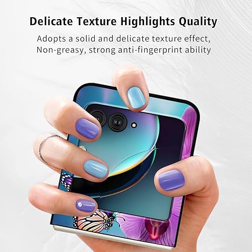 Vista 21 de Funda para Motorola Moto Razr Plus 2023 con protección de pantalla, cubierta trasera de policarbonato duro delgada y ultrafina con patrón de estante