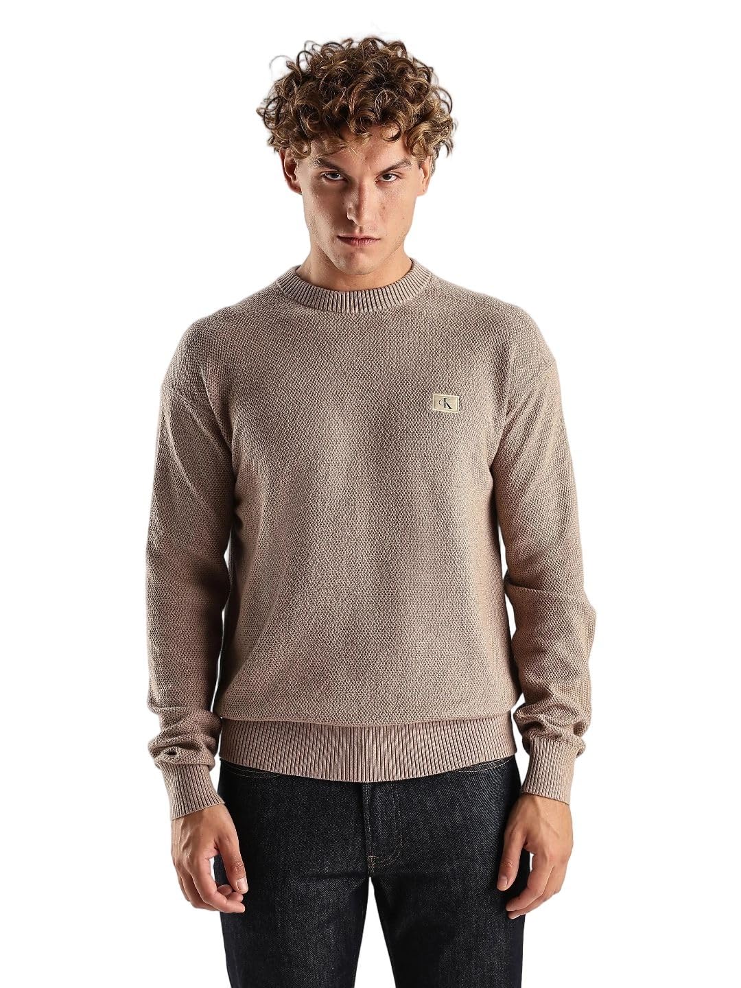 calvin klein jeans Solid Regular Fit Cotton Sweater-picture-31