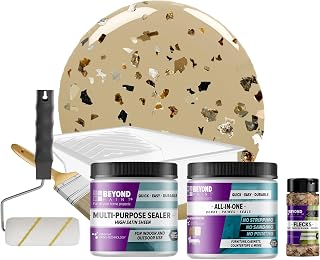 Beyond Paint Oxford Bronze Flecks Countertop Makeover Kit with Paint, Sealer, Flecks, and Tools for Countertops, Linen