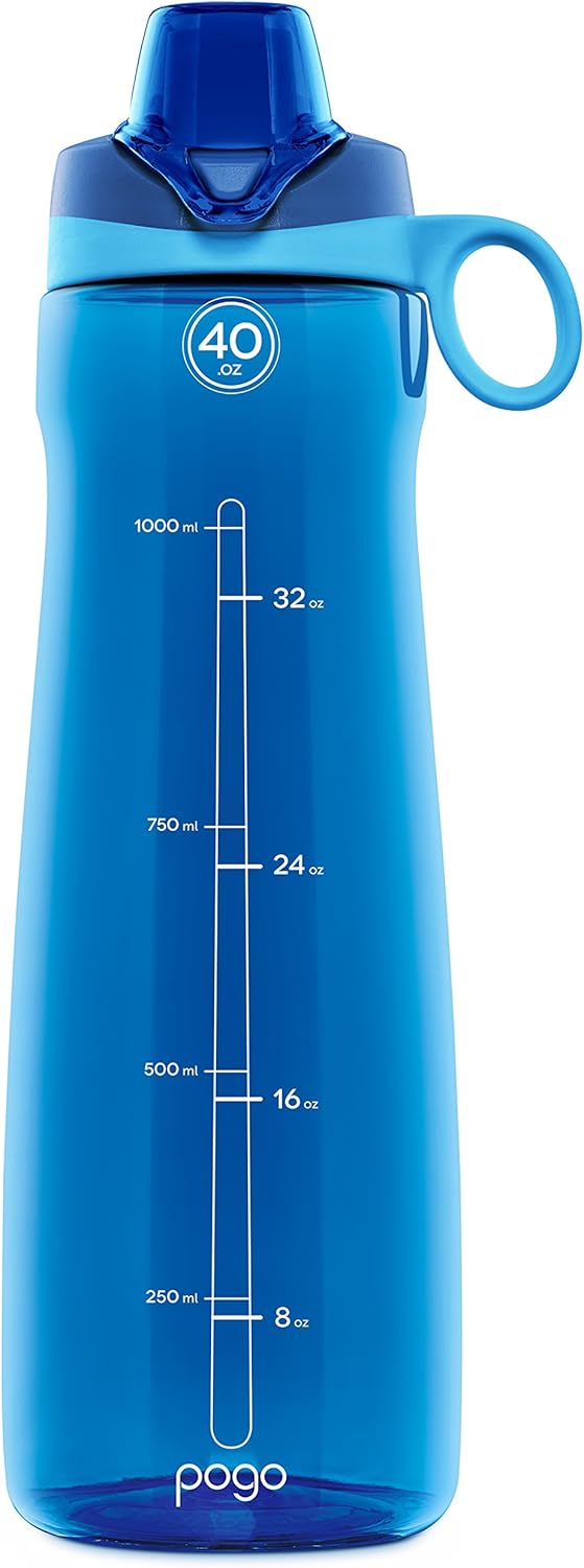 Pogo Plastic Water Bottle with Chug Lid and Carry Handle, Reusable, BPA Free, Dishwasher Safe, Perfect for Travel, School, Outdoors, and Gym | 18oz, 32oz, 40oz, 64oz Pogo Plastic Water Bottle with Chug Lid and Carry Handle, Reusable, BPA Free, Dishwasher Safe, Perfect for Travel, School, Outdoors, and Gym | 18oz, 32oz, 40oz, 64oz