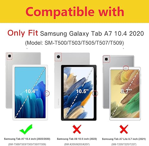 Miniatura 2 de FQTBCEARI Funda para Samsung Galaxy Tab A7 de 10.4 pulgadas 20222020 (SM-T500T503T505T507T509), funda delgada de piel sintética con función de