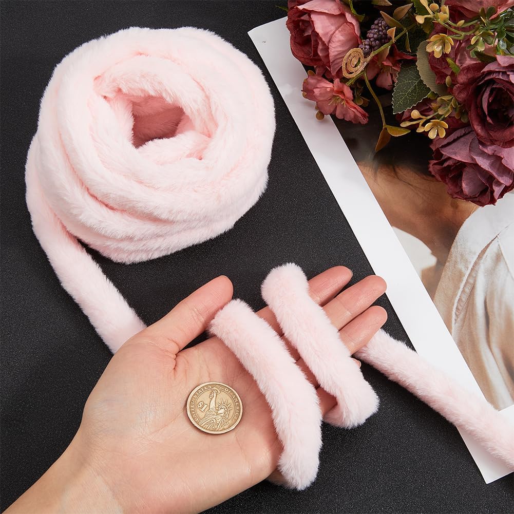 GORGECRAFT 5.47 Yards Velvet Ribbon Plush Padded Applique 3/4 Inch Wide Hair Clip Hairband Gift Wristband Clothes Sewing Craft Patches for Hairbands Hat Costume Dress Sewing Supply Pink