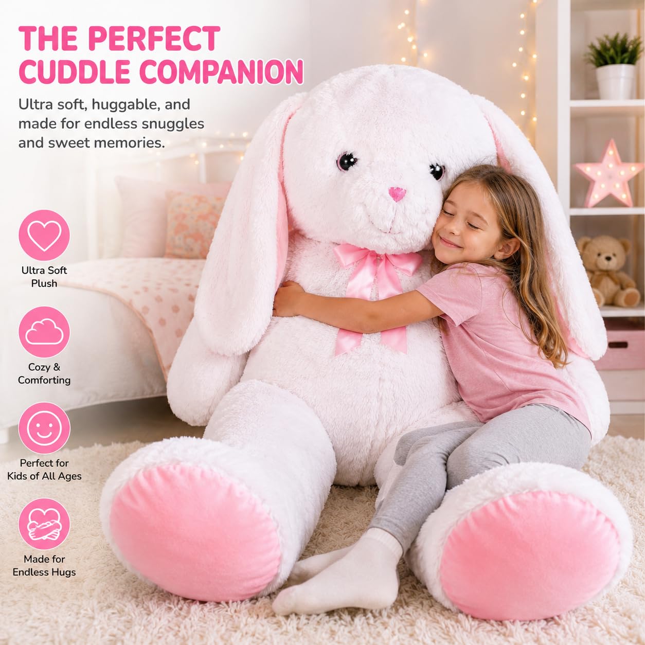 Giant Stuff Rabbit Snapklik.com : Giant 5 Foot 60 Inch Jumbo Cuddling Stuffed Animal Bunny ...