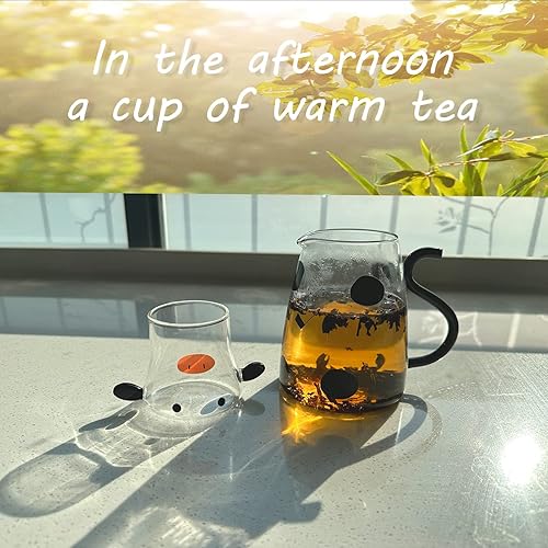 Miniatura 5 de Jarra de agua de vaca con taza para mesita de noche, juego de vasos de agua, jarra de vaca con taza de vidrio para mesita de noche