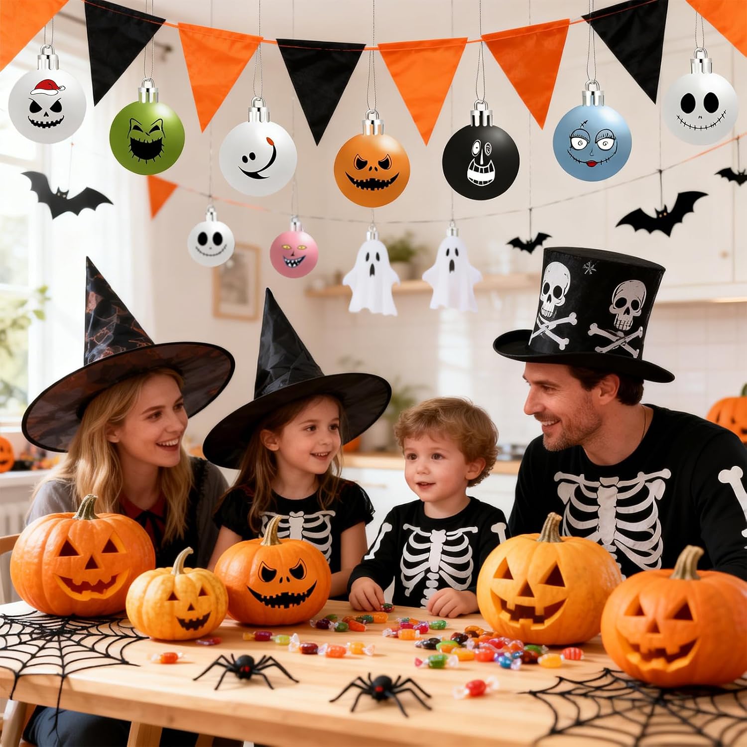 24PCS Nightmare Halloween Christmas Ornaments Balls for Tree 2.36in
