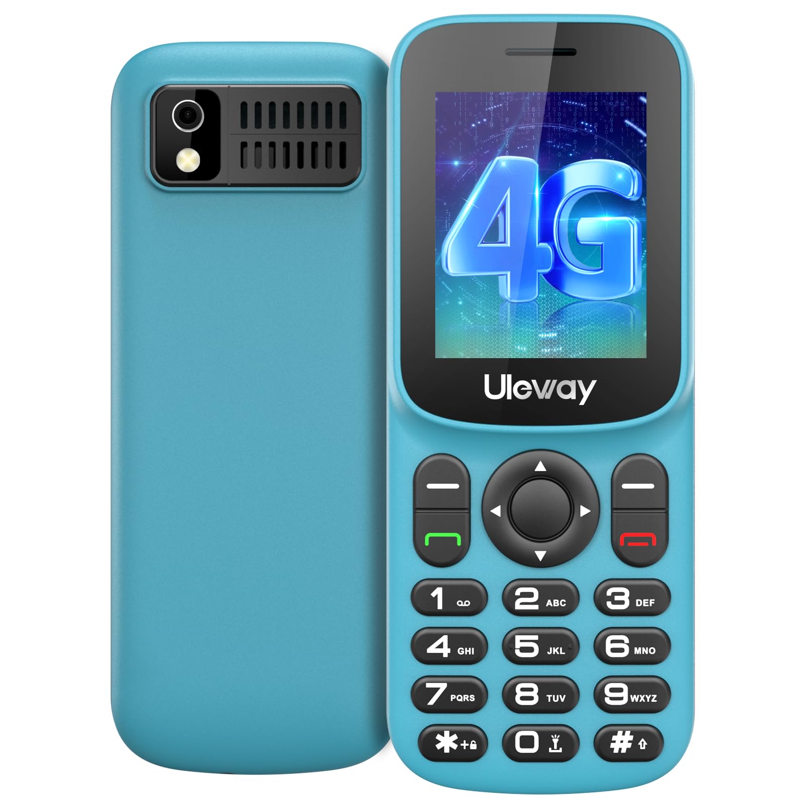 uleway 4G Telefono Cellulare per Anziani, Cellulari Anziani con Tasti Grandi, Supporto SIM Doppio, LCD da 1,77 pollici, Chiamata Rapida, Volume Alto, Torcia, Ricarica USB-C