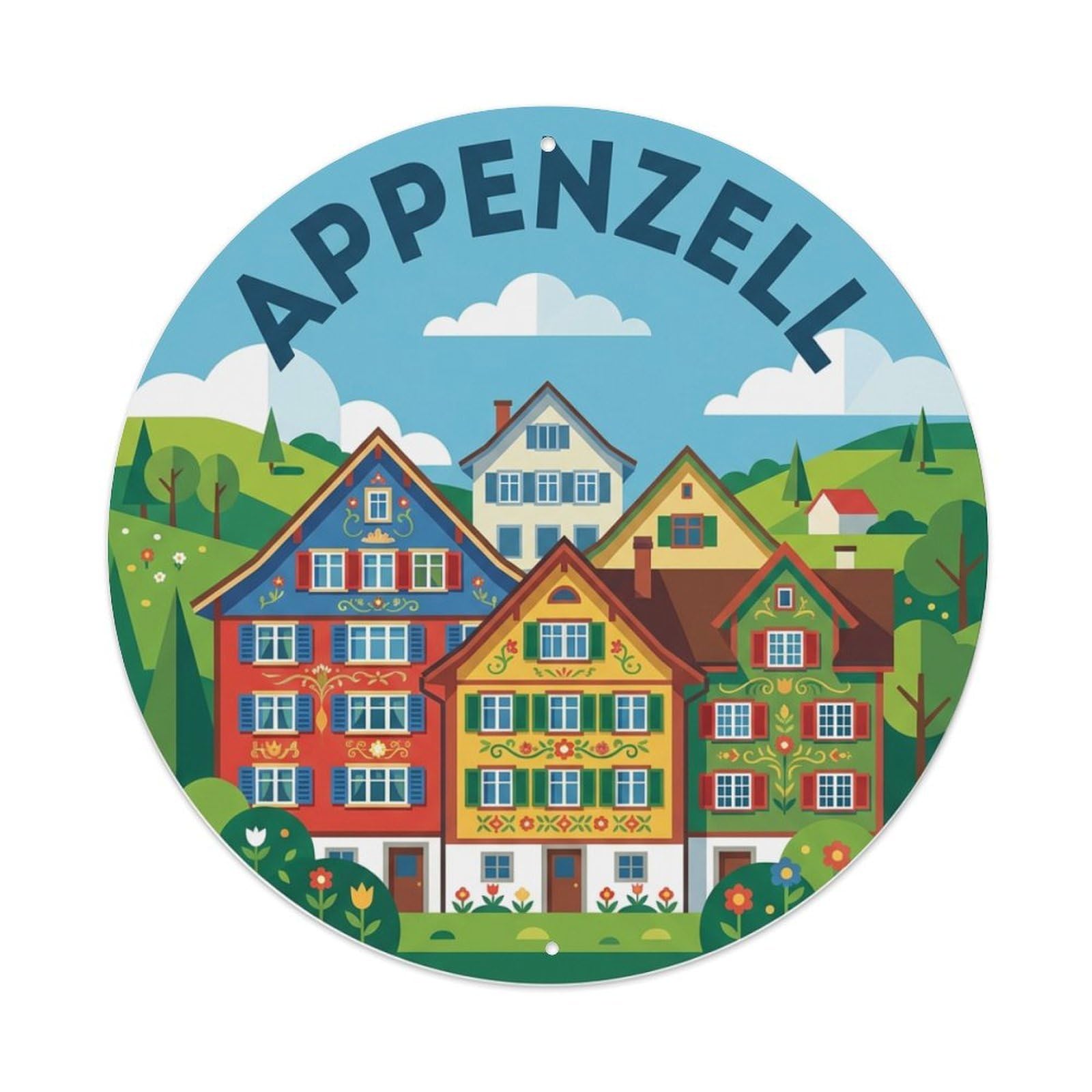 Metal Tin Sign Vintage Travel Switzerland Appenzell
