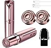 Facial Hair Removal for Women, Gurelax Touch Painless Face Shavers for Women,Hair Removal Device Rechargeable, Included 2 X Replacement Heads,Peach Ladies Face Shaver for Upper Lip, Chin, Mustache