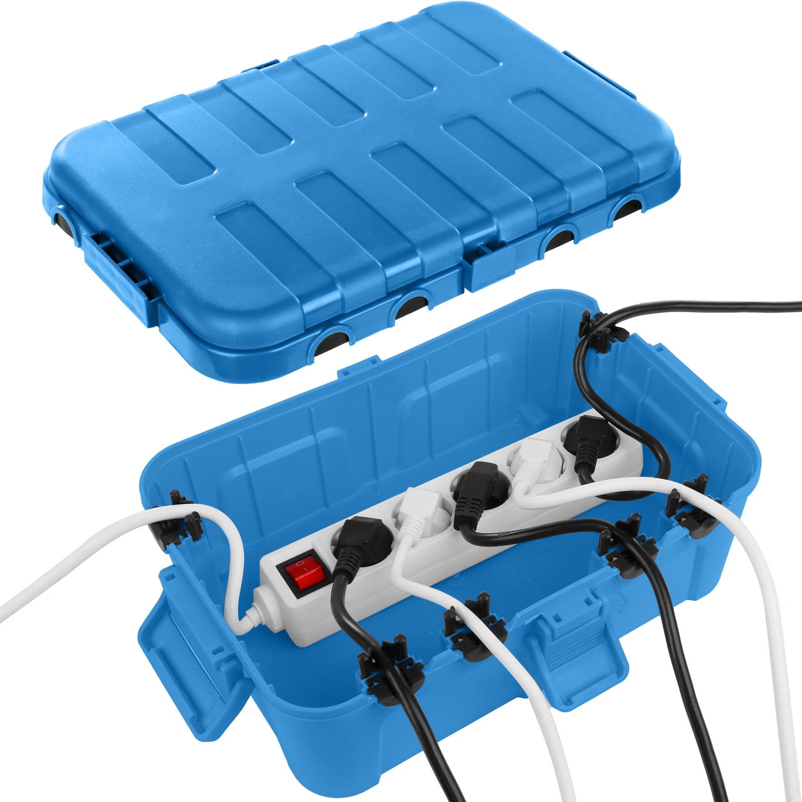 RESTMO Große Wasserdichte Kabelbox Outdoor, IP54 Verteilerdose Außen Wasserdicht, 32 x 22 x 13 cm Wasserdichte Box für Garten, Schutz von Verlängerungskabel, Steckdosenleisten, Außensteckern