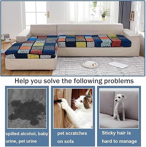 Miniatura 5 de Fundas de cojín para asiento de sofá, funda universal de jacquard en forma de L, antideslizante, funda protectora para sofá en forma de L, chaise