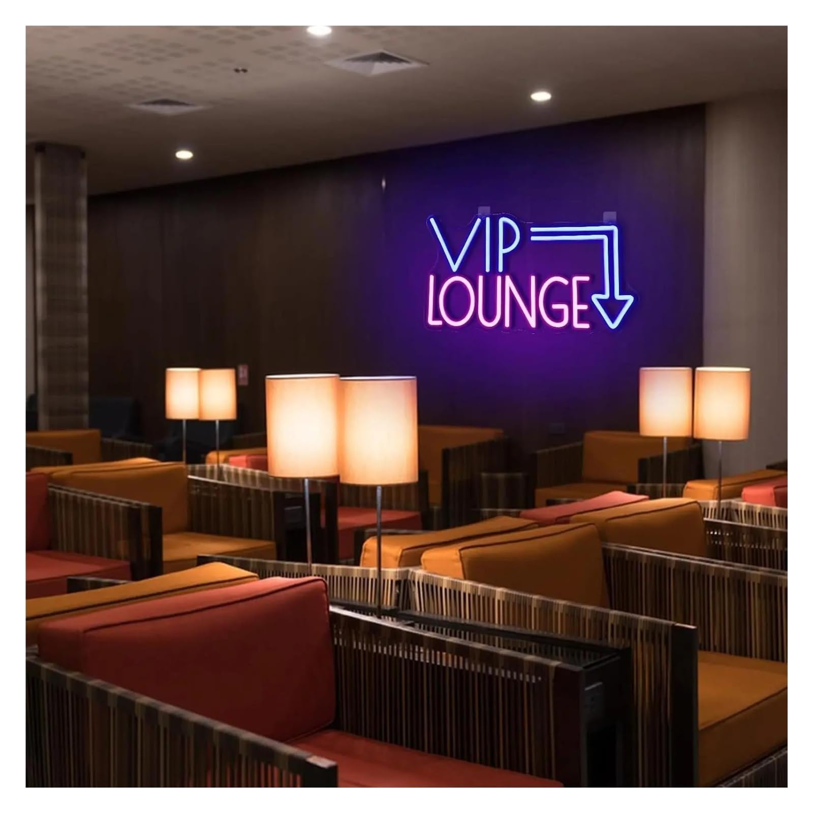 Insegna luminosa al neon Sala VIP per insegne al per neon per luci per con luminosità regolabile alimentate tramite per USB per per 22,86 cm x 41,91