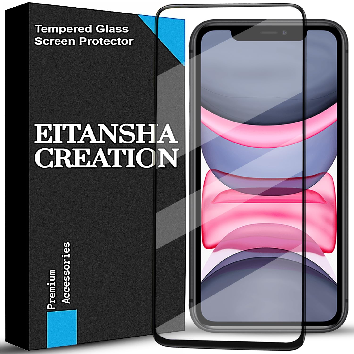 Edge To Edge Screen Protector Tempered Glass for iPhone 11 / iPhone XR Edge To Edge Coverage With Easy Self-Installation Kit-image-4