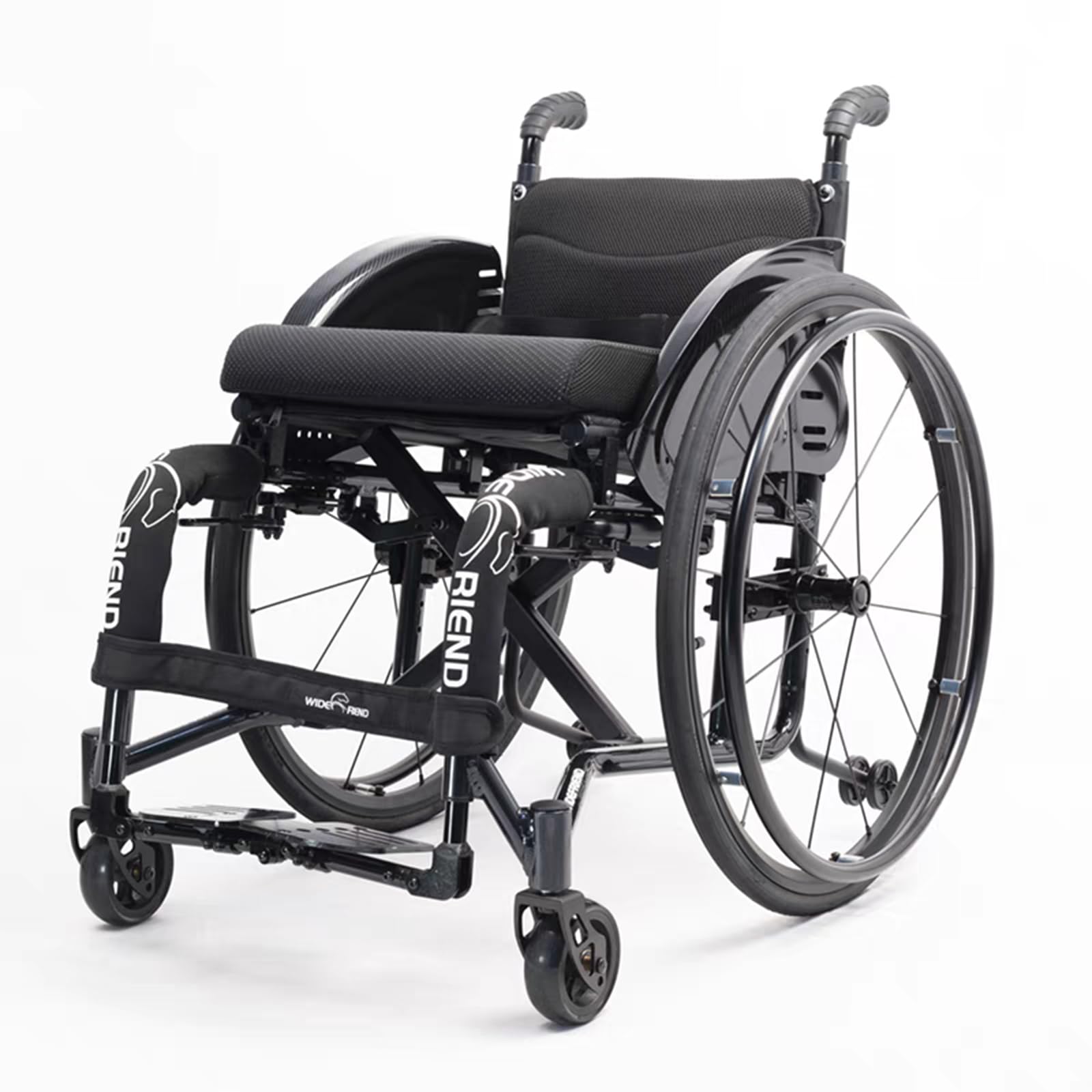 Ultra Lightweight Wheelchair,Self Propelled Manual Wheelchairs,Portable Folding Sports Wheelchairs,All Terrain Wheelchair with Handbrakes And Quick Release Rear Wheels & Anti-Tip Wheels(Seat width 38c