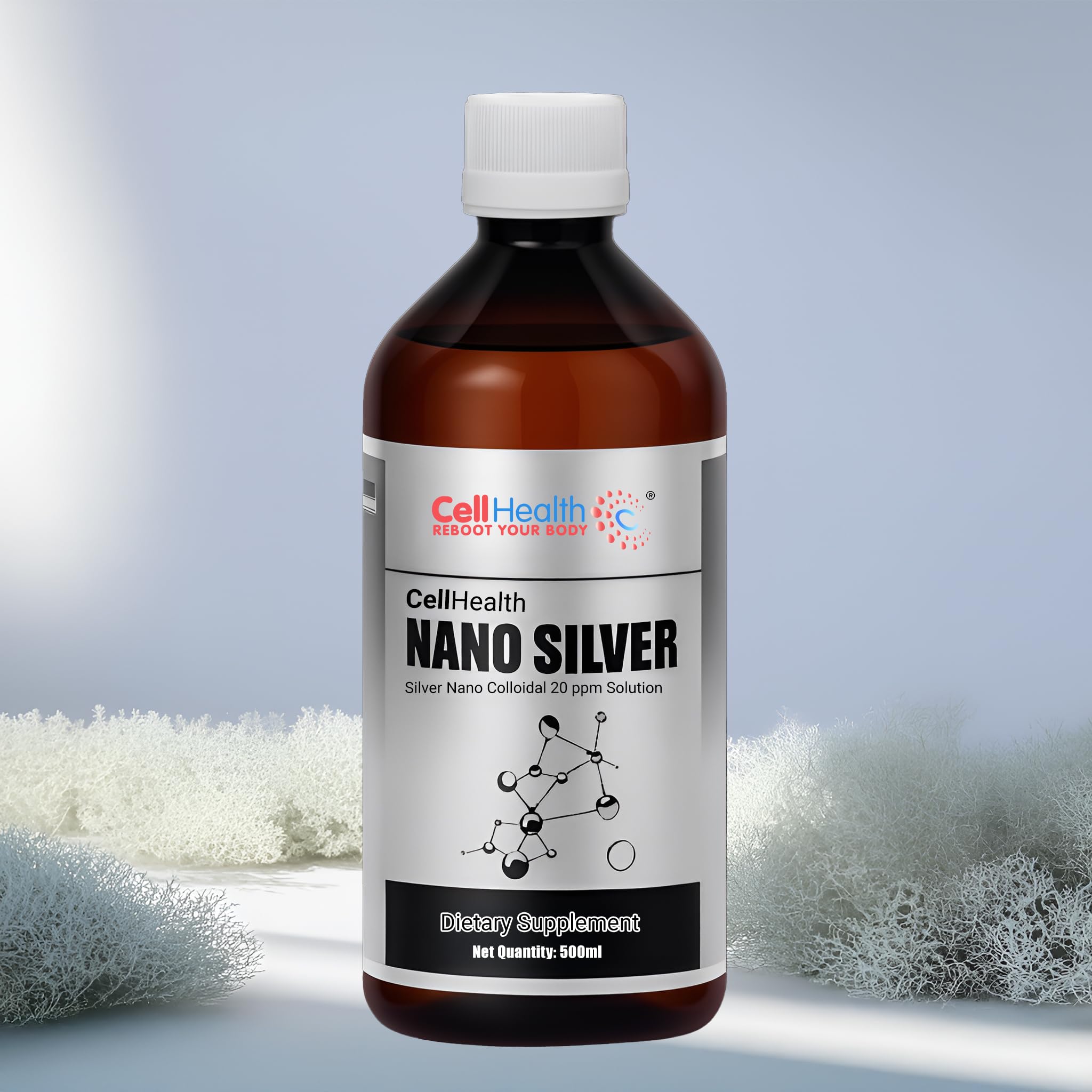 CellHealth Nano Silver – 20 ppm Colloidal Silver Solution, 500 ml