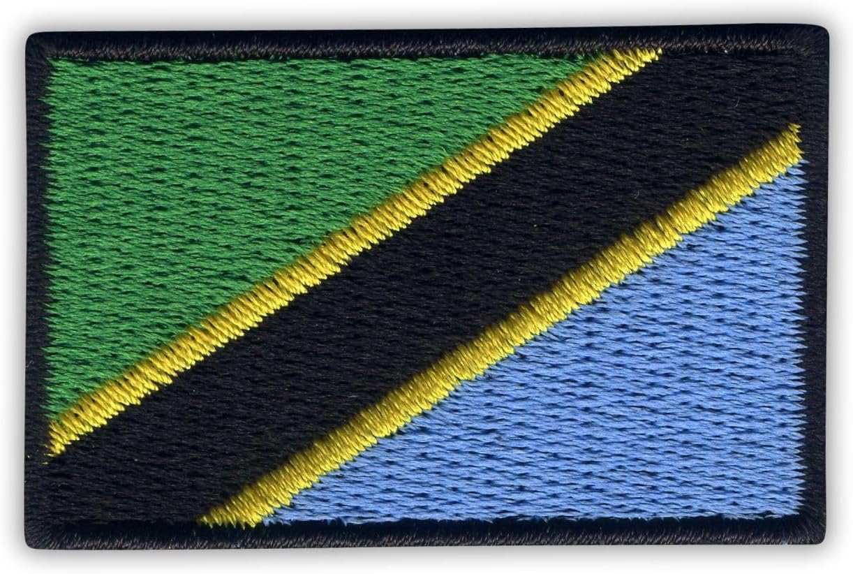 Set of Four - Patchion Flag of Tanzania - Iron-on/Heat Seal Backing - Embroidered Patch/Badge/Emblem