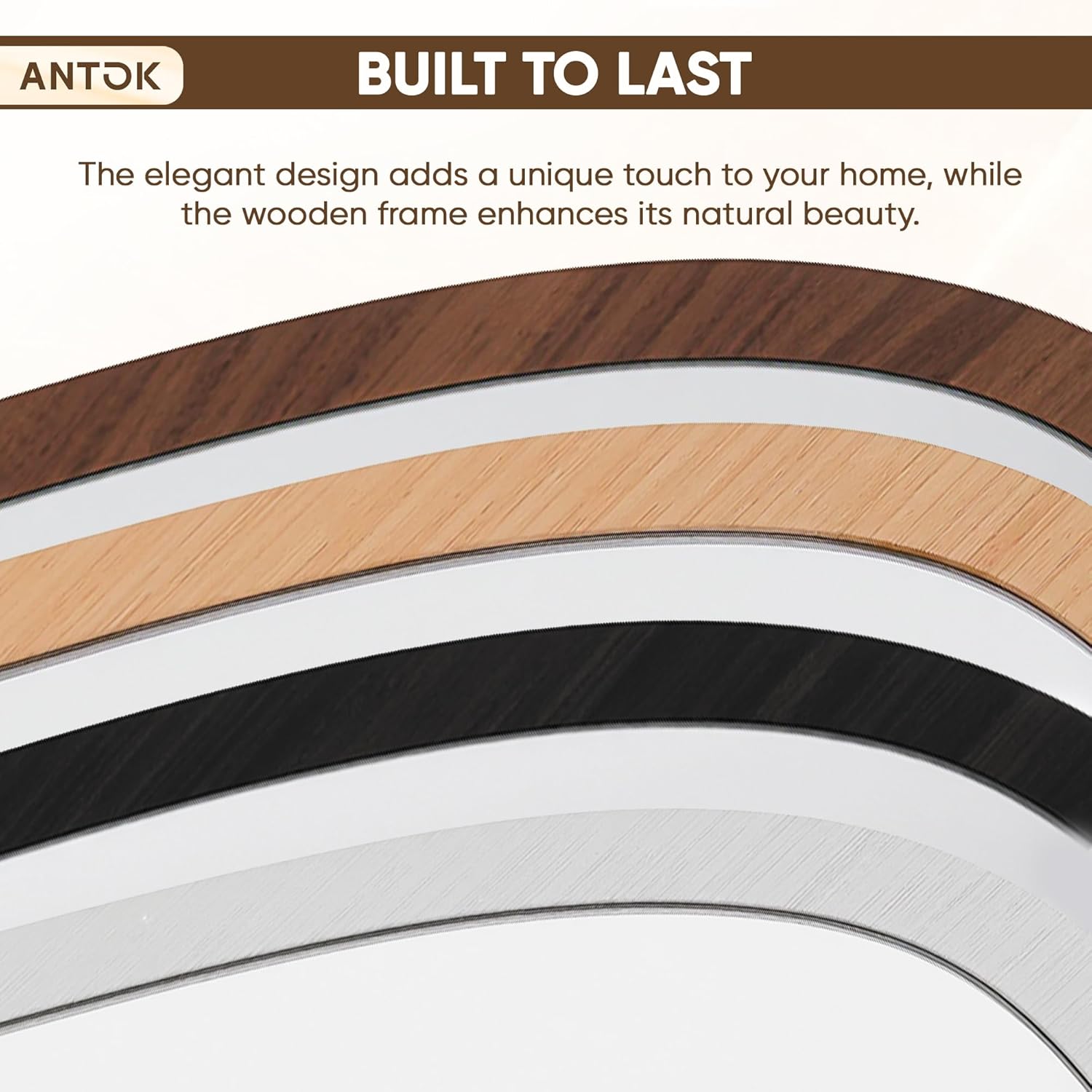 Antok Full Length Mirror, Oversized Floor Mirror with Solid Wood Frame, Large Standing Mirror Floor Length Mirrors for Bedroom Living Room, Wood Art Style, Light Walnut, 86" L x 40" W