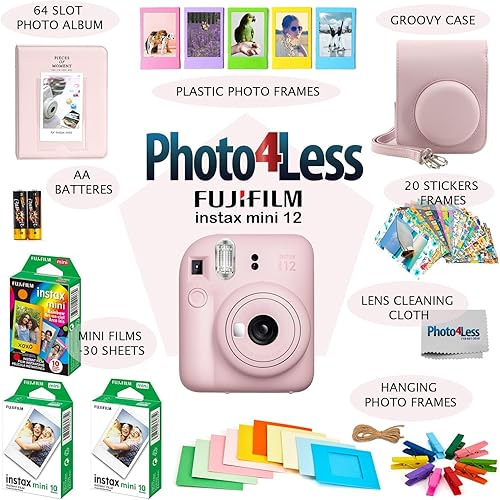Miniatura 3 de FUJIFILM INSTAX Mini 12 cámara de película instantánea (rosa floreciente) + Fuji Instax Mini Twin Pack película instantánea Fuji Instax Mini Rainbow