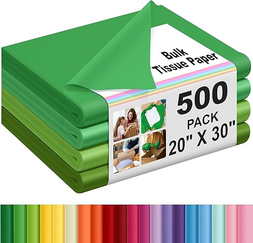 Qilery 500 hojas de papel de seda de 15 x 20 pulgadas, sin ácidos, papel de regalo, manualidades a granel para vacaciones, cumpleaños, decoración de