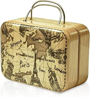 Hpbaggy Mini-Reisekoffer,Deko-Koffer,Geldgeschenk Verpackung Hochzeit und Reisegutscheine,Geschenkkoffer Reiseerinnerungen,Geldgeschenke Reise,7,5 x 5,5 x 3,5 cm (Braun-A)