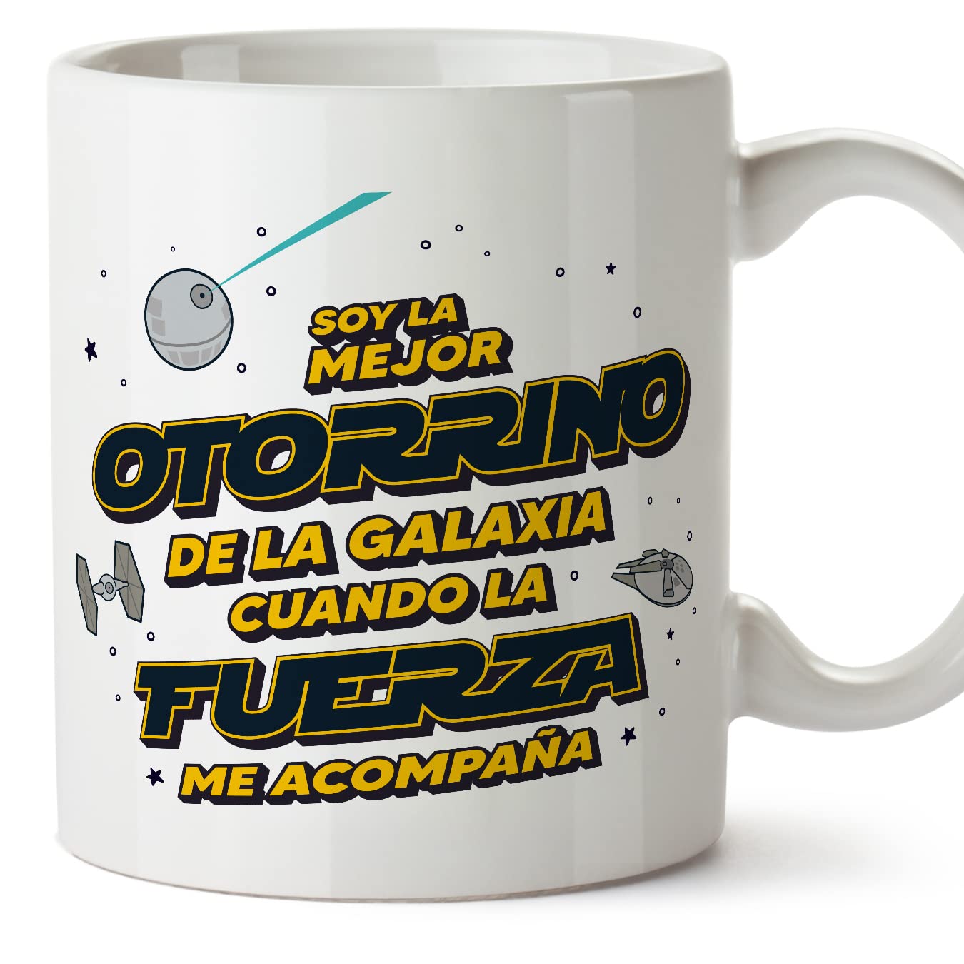 MUGFFINS Tazas para JEFE hombre - En Español - Mejor de la Galaxia Cuando Fuerza me Acompaña - 11 oz / 330 ml - Regalo original y divertido — view 552