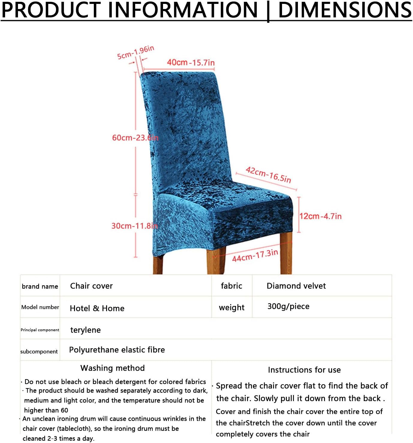 Waterproof Stretch Suede Fabric Dining Chair Covers for Kitchen Hotel Party Home Wedding Black (Set of 6)