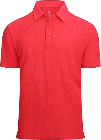 Alex Vando Mens Bubble Jacquard Polo Shirt Super Stretch Short Sleeve Polo Shirts for Men