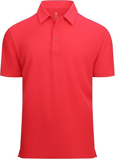 Alex Vando Mens Bubble Jacquard Polo Shirt Super Stretch Short Sleeve Polo Shirts for Men