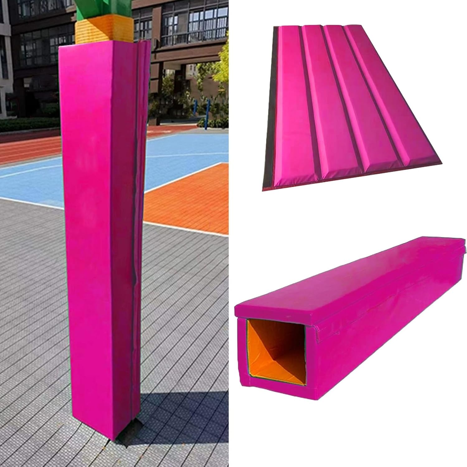 71" Square Basketball Pole Pad, 4-Sided Soft Foam Basketball Pole Padding, Outdoor Basket Ball Post Pad Wrap-Around Protective Cover for Garage Basement