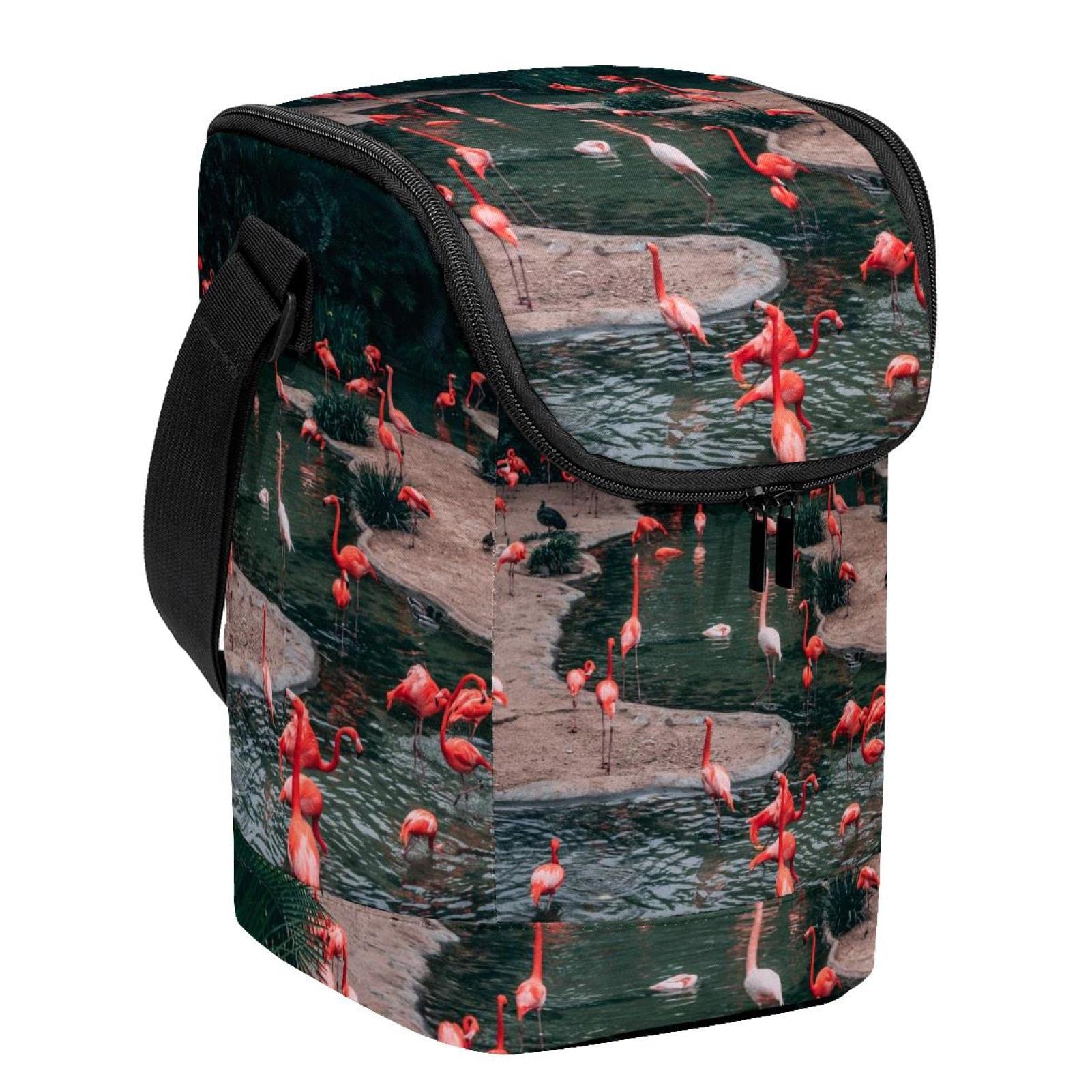 Bolsa de almuerzo para hombres y mujeres lonchera flamencos evita derrames