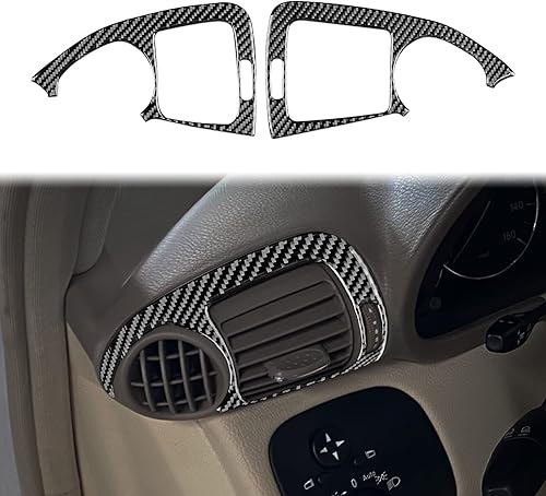 JUPIZEUS Fibra de carbono, para accesorios Benz, calcomanía de salida de aire lateral del automóvil, compatible con Mercedes Benz Clase C W203 2005