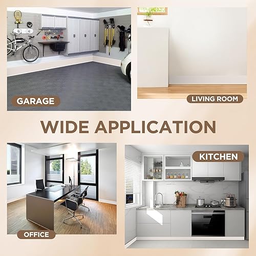 Miniatura 5 de Moldura flexible para zócalo, 4 pulgadas de ancho x 16.4 pies de largo, base de pared de vinilo autoadhesiva, base de goma para despegar y pegar,