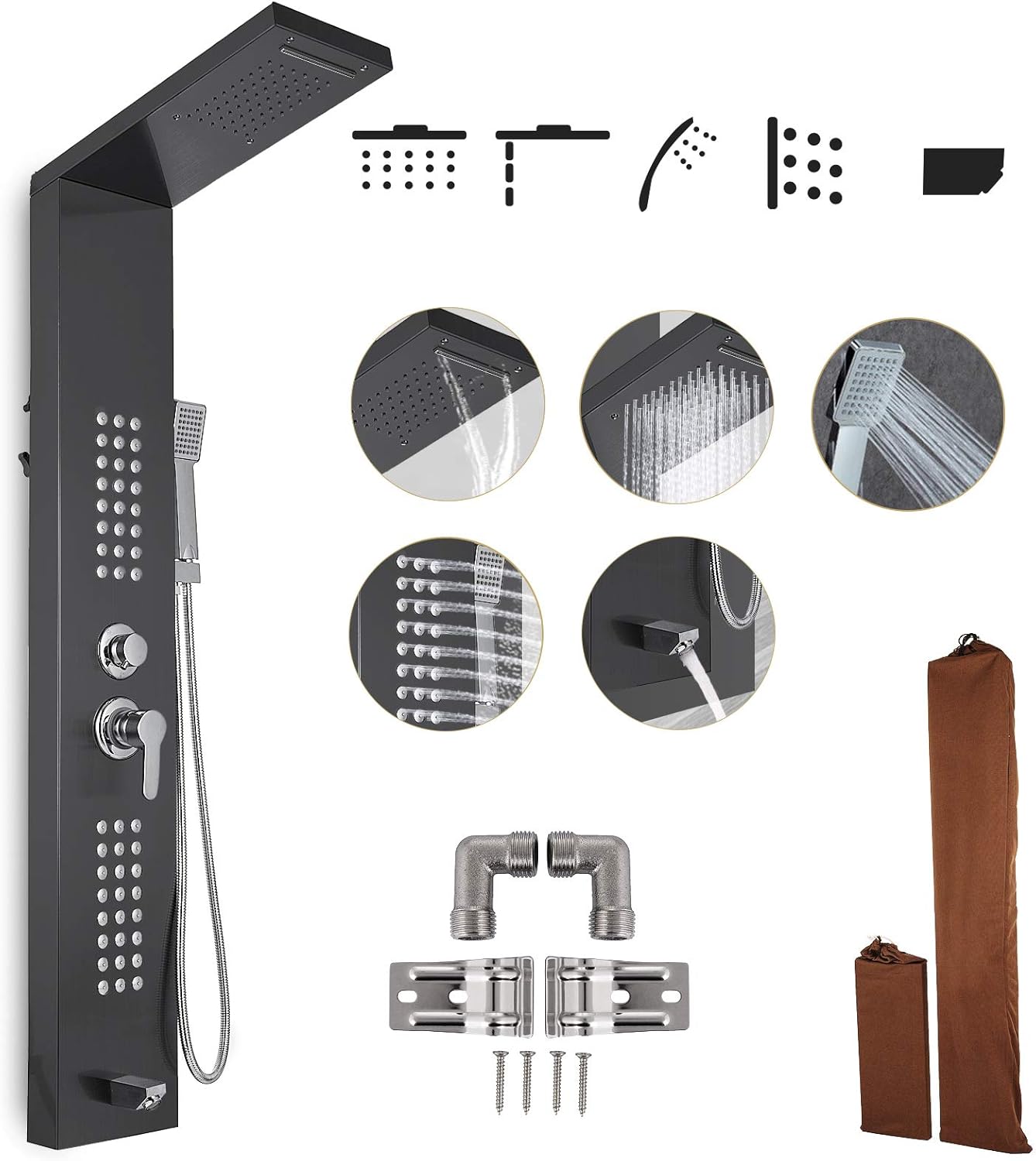 pannello doccia con getti